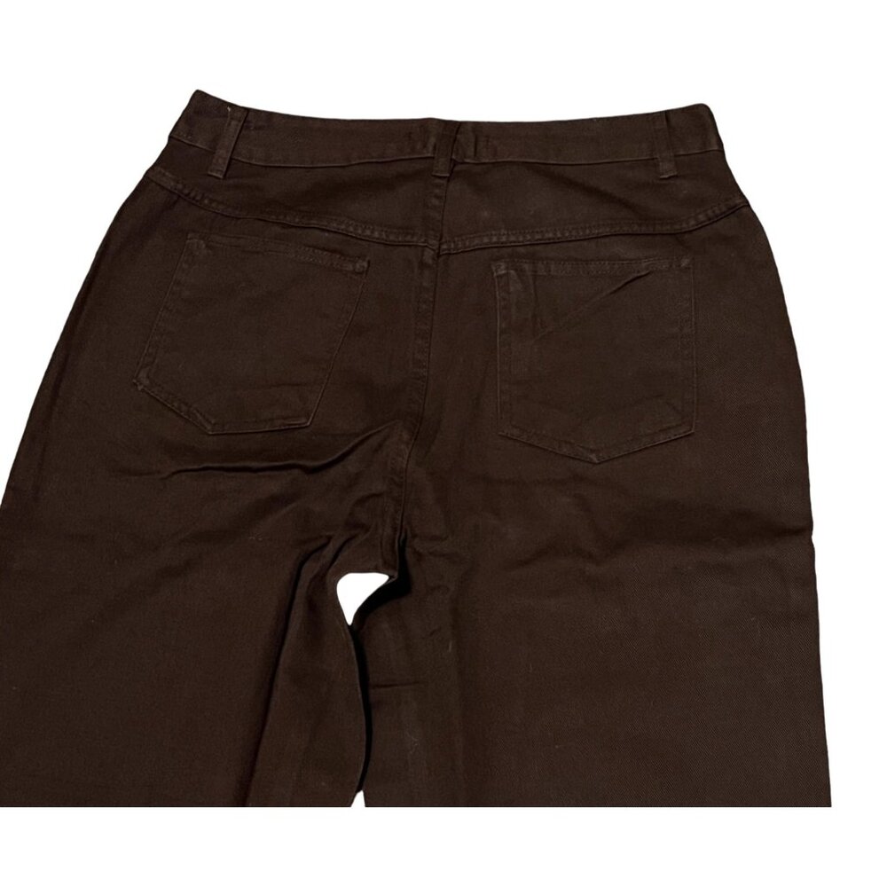 Woman Within NWOT Perfect Relaxed Cotton Jean Sz 12 Wide Brown - Picture 15 of 16